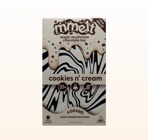 Cookies n’ Cream 6G Chocolate Bar is a unique confection that combines smooth white chocolate with crunchy cookie crumbles, specifically Oreo cookies